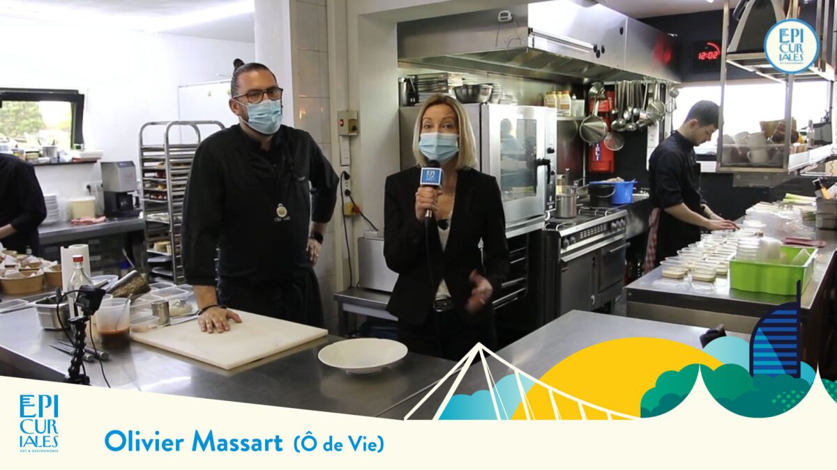 Olivier Massart (restaurant Ô de Vie) – Recette et dressage d’un Sushi décomposé avec Gambas et Nori